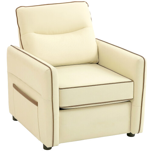 Homcom Butaca de Salón Beige 80 x 81 x 90 cm