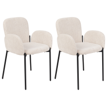 Set of 2 Dining Chairs ALBEE Fabric Beige