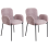 Beliani Set of 2 Dining Chairs ALBEE Fabric Pink 1