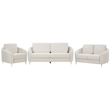 Living Room Set 6 Seater TROSA Fabric Light Beige