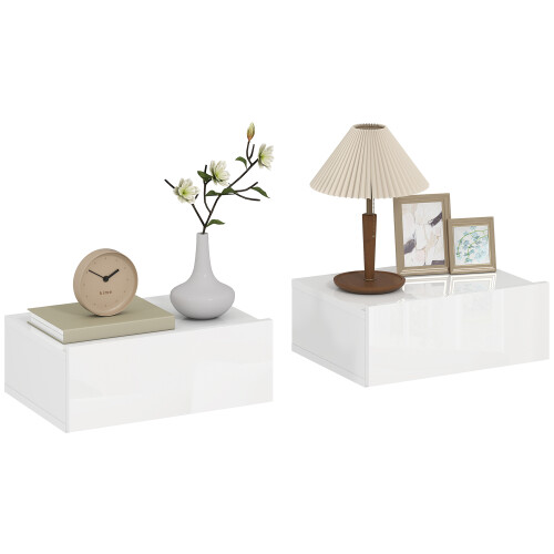 Homcom Mesitas de Noche Blanco 40 x 30 x 15 cm