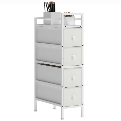 Homcom Cómoda de Tela Blanco 20 x 43 x 81.5 cm
