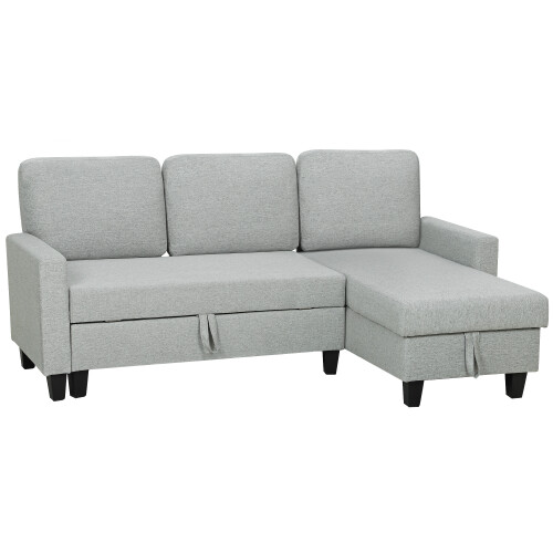Homcom Sofá Cama Gris 197 x 129 x 85 cm