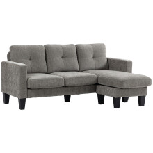 Sofá Chaise Longue Gris 186 x 130 x 84 cm