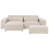 Beliani Modular Corner Sofa 3 Seater HELLNAR with Ottoman Velvet Light Beige Right Hand 1