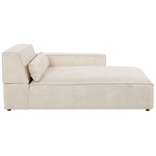 Beliani Left-Hand Chaise Longue HELLNAR Velvet Light Beige