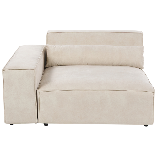 Beliani Corner Seat HELLNAR Velvet Light Beige Right Hand