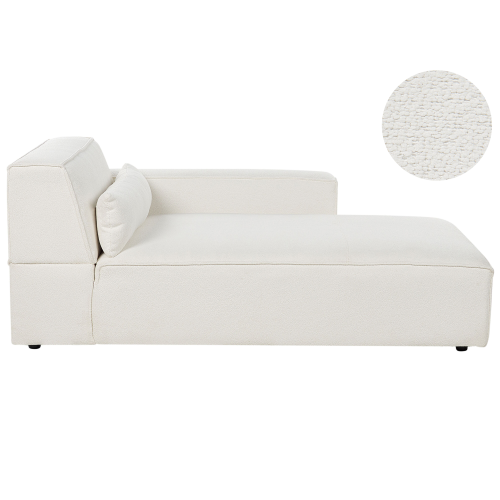 Beliani Left-Hand Chaise Longue HELLNAR Boucle Off-White