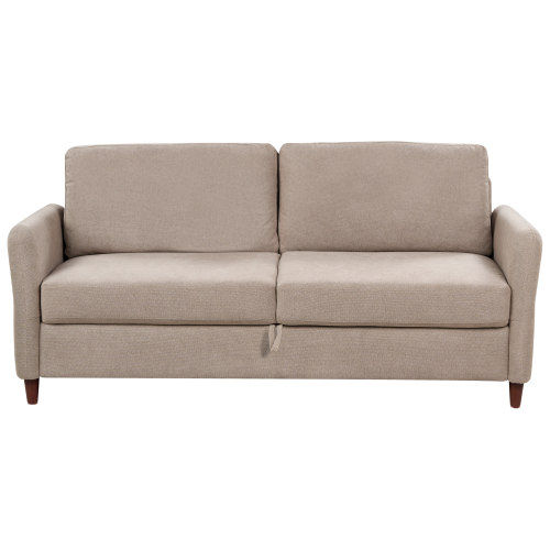 Beliani Sofa 3 Seater MARE with Storage Fabric Taupe