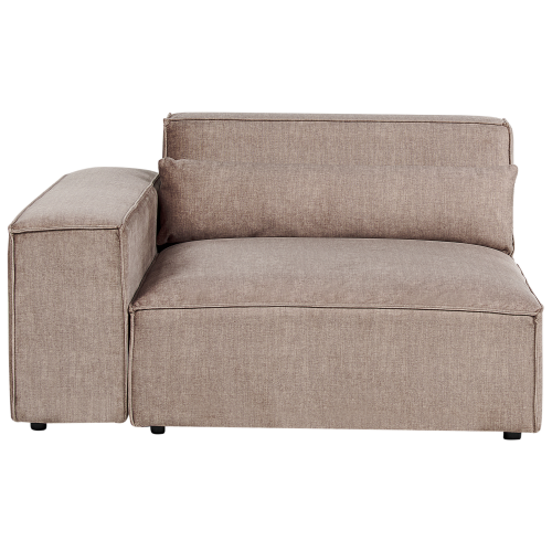 Beliani Corner Seat HELLNAR Fabric Light Brown Right Hand
