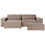 Beliani Modular Corner Sofa 3 Seater HELLNAR with Ottoman Fabric Light Brown Right Hand 1