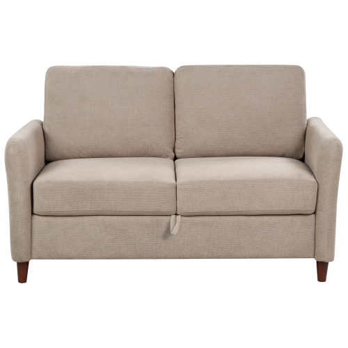 Beliani Sofa 2 Seater MARE with Storage Fabric Taupe