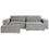 Beliani Modular Corner Sofa 3 Seater HELLNAR with Ottoman Fabric Grey Left Hand 1