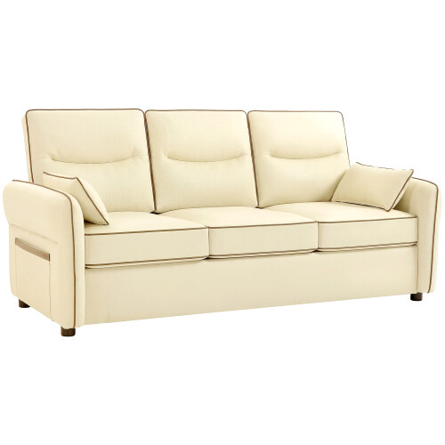 Homcom Sofá 3 Plaza Beige 190 x 83 x 90 cm