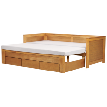 Bed with Storage Drawers Wood CAHORS 90 x 200 cm (EU Single) Brown