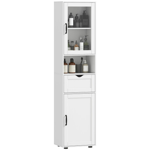 Homcom Columna de Baño Blanco 40 x 30 x 165 cm