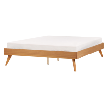 Bed without Headboard BERRIC 140 x 200 cm (EU Double) Natural Ash Wood