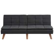 Sofa Bed 3 Seater RONNE Fabric Black