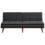 Beliani Sofa Bed 3 Seater RONNE Fabric Black 1