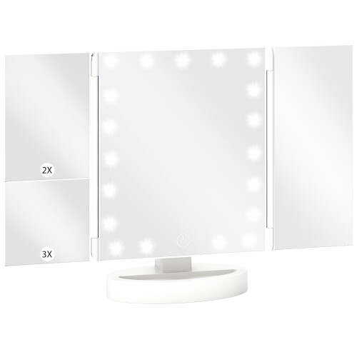 Homcom Espejo de Maquillaje Blanco 28 x 12 x 18 cm
