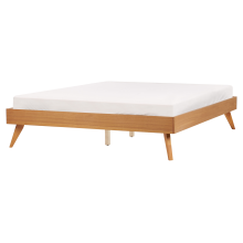 Bed without Headboard BERRIC 160 x 200 cm (EU King Size) Natural Ash Wood