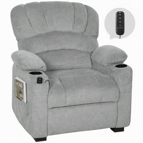 Homcom Sillón Reclinable Eléctrico Gris 96 x 90 x 105 cm