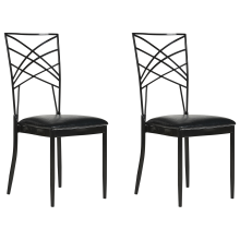 Set of 2 Dining Chairs GIRARD Metal Black