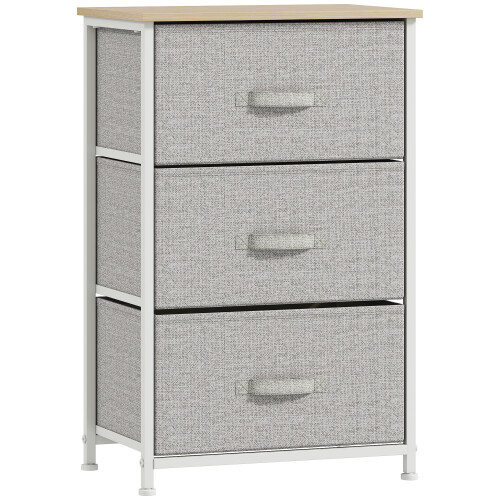 Homcom Cómoda de Tela Gris 45 x 30 x 71 cm