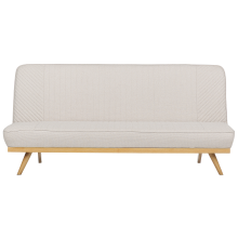 Sofa Bed 2 Seater KALFAFEL Fabric Light Beige