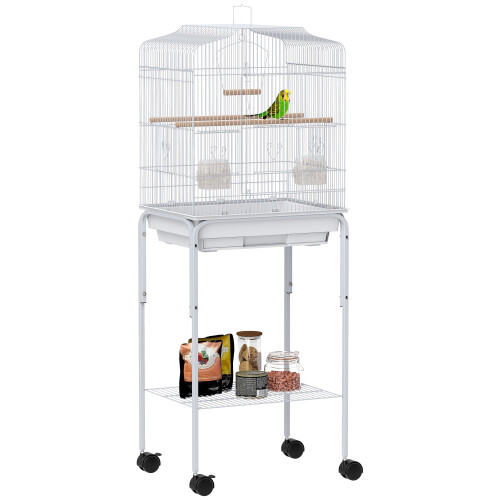 PawHut Jaula para Pájaro Blanco 46.5 x 36 x 124 cm