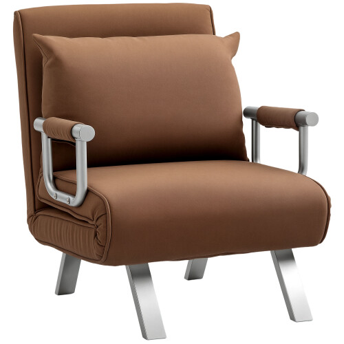 Homcom Sofá Cama Individual Marrón 65 x 69 x 80 cm