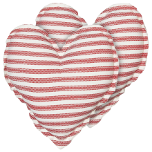 Set of 2 Decorative Cushions RUBIA 45 x 45 cm Cotton Red Striped
