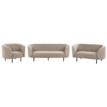 Living Room Set 6 Seater LOEN Fabric Taupe