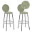 Beliani Set of 2 Bar Chairs EMERY Boucle Light Green 1