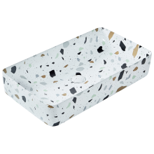 Countertop Basin NULES 510 x 340 mm Ceramic Terrazzo Effect White