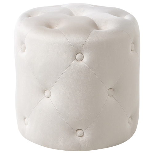 Beliani Pouffe COROLLA Velvet Off-White
