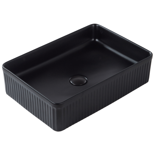 Beliani Countertop Basin GELDO 500 x 340 mm Ceramic Black