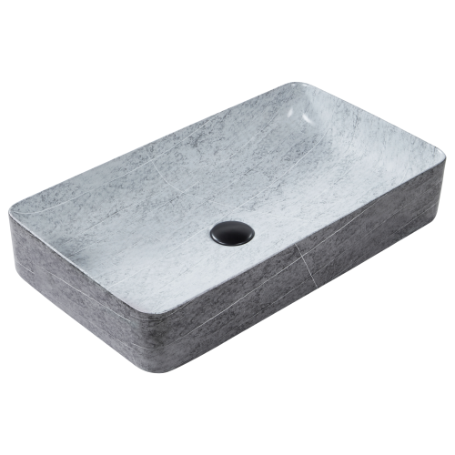 Beliani Countertop Basin ARTAJ 610 x 350 mm Ceramic Grey Concrete Effect