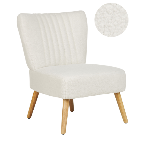 Beliani Armchair VAASA Boucle White