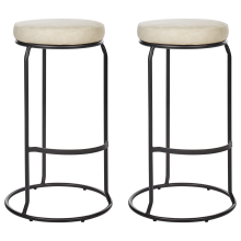 Set of 2 Bar Stools MILROY Faux Leather Light Beige