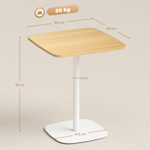 Homcom Mesa de Comedor Marrón 60 x 60 x 75 cm 2