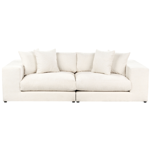 Beliani Sofa 3 Seater GLORVIKA II Fabric Off-White