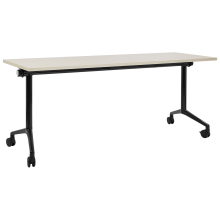 Foldable Office Desk CAVI 180 cm 60 cm with Wheels Light Brown