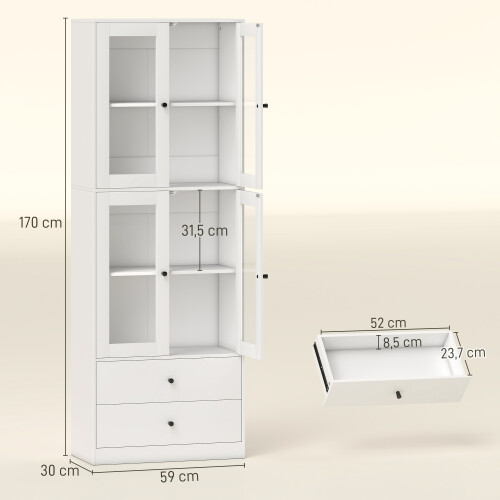 Homcom Alacena de Cocina Blanco 59 x 30 x 170 cm 2