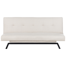 Sofa Bed 3 Seater LEEDS Fabric White