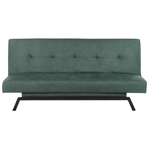 Beliani Sofa Bed 3 Seater LEEDS Fabric Green