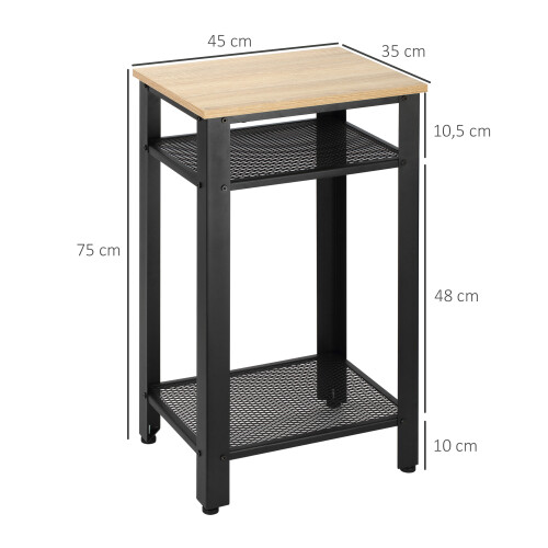 Homcom Mesa Auxiliar Bicolor 45 x 35 x 75 cm 2