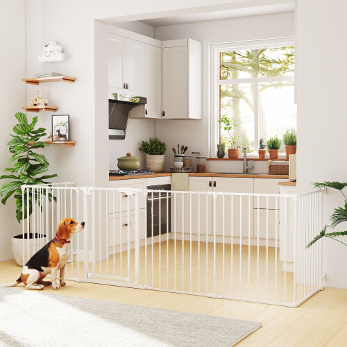 PawHut Barrera para Mascota Blanco 366 x 3 x 75 cm 1