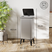 Cubo de Basura Gris 35.5 x 26 x 83.5 cm