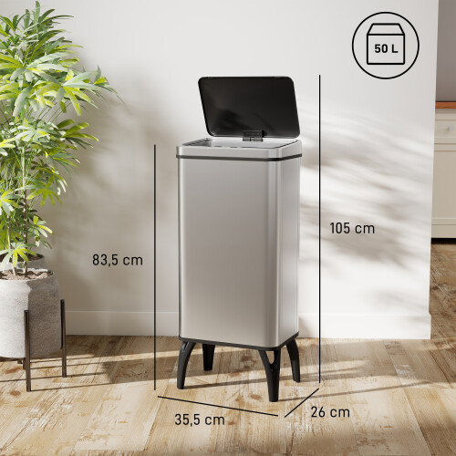 Homcom Cubo de Basura Gris 35.5 x 26 x 83.5 cm